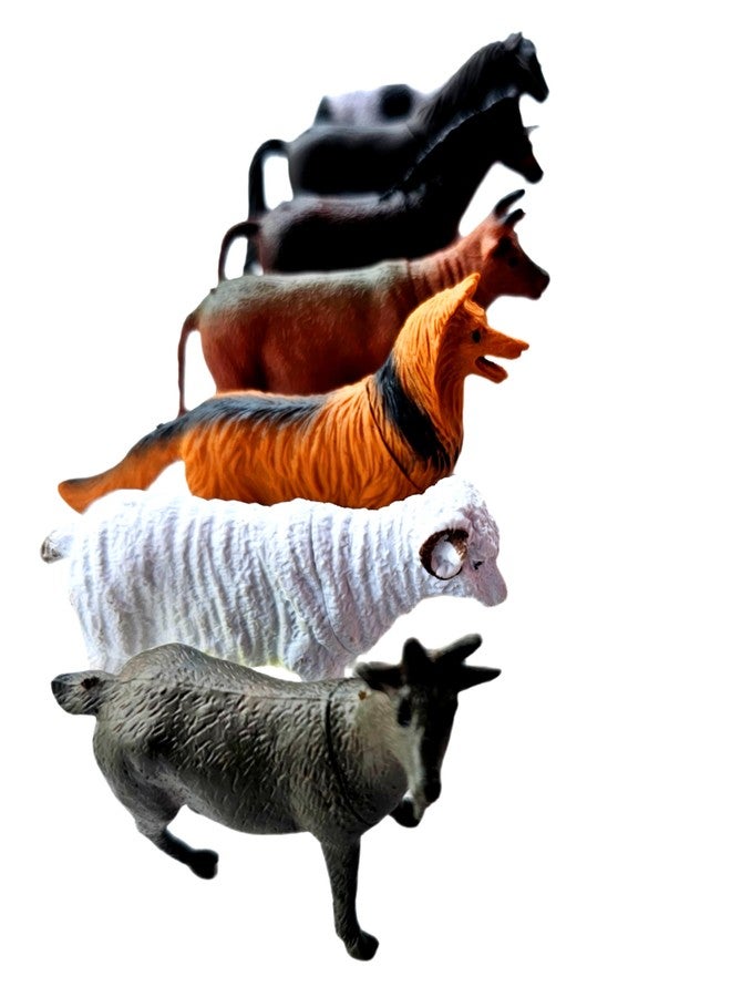 SSKR Animal Figure Toy Set of 8 Pcs | Farm & Jungle Animal Figure Playsets | Birthday & Return Gifts for Kids (Medium Size Farm Animals) - Image 5